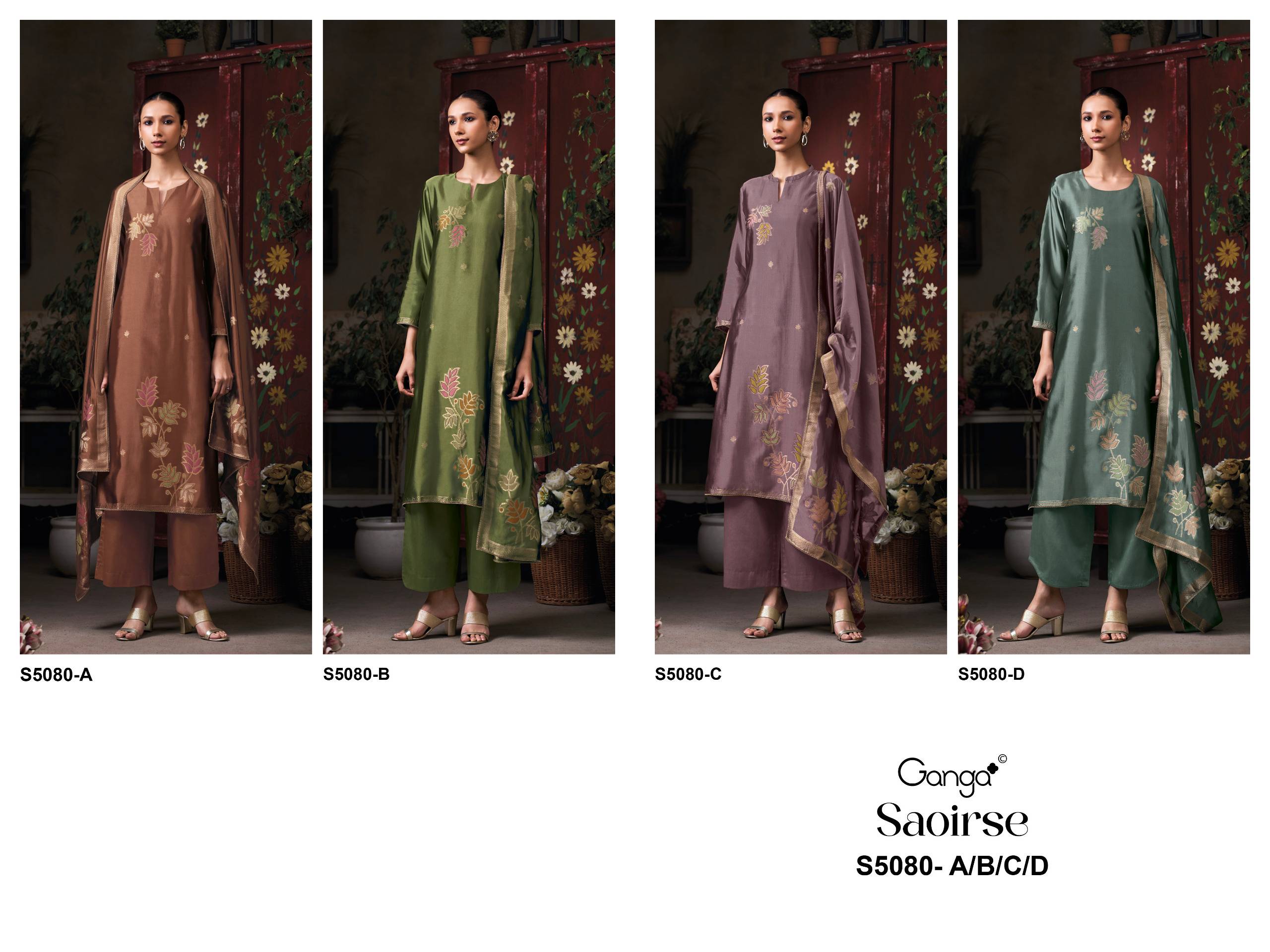 SAOIRSE 5080 Series By GANGA FASHION Stylish Beautiful Colourful PURE VISCOSE Dresses At Wholesale Price